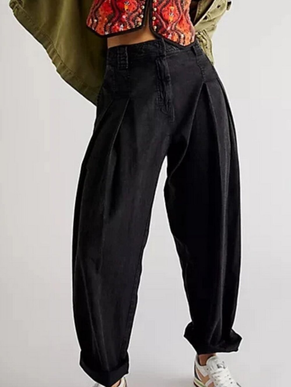 Free People FP One Chance Trousers Zip Hook Eye Pocket Black Pants XS 2